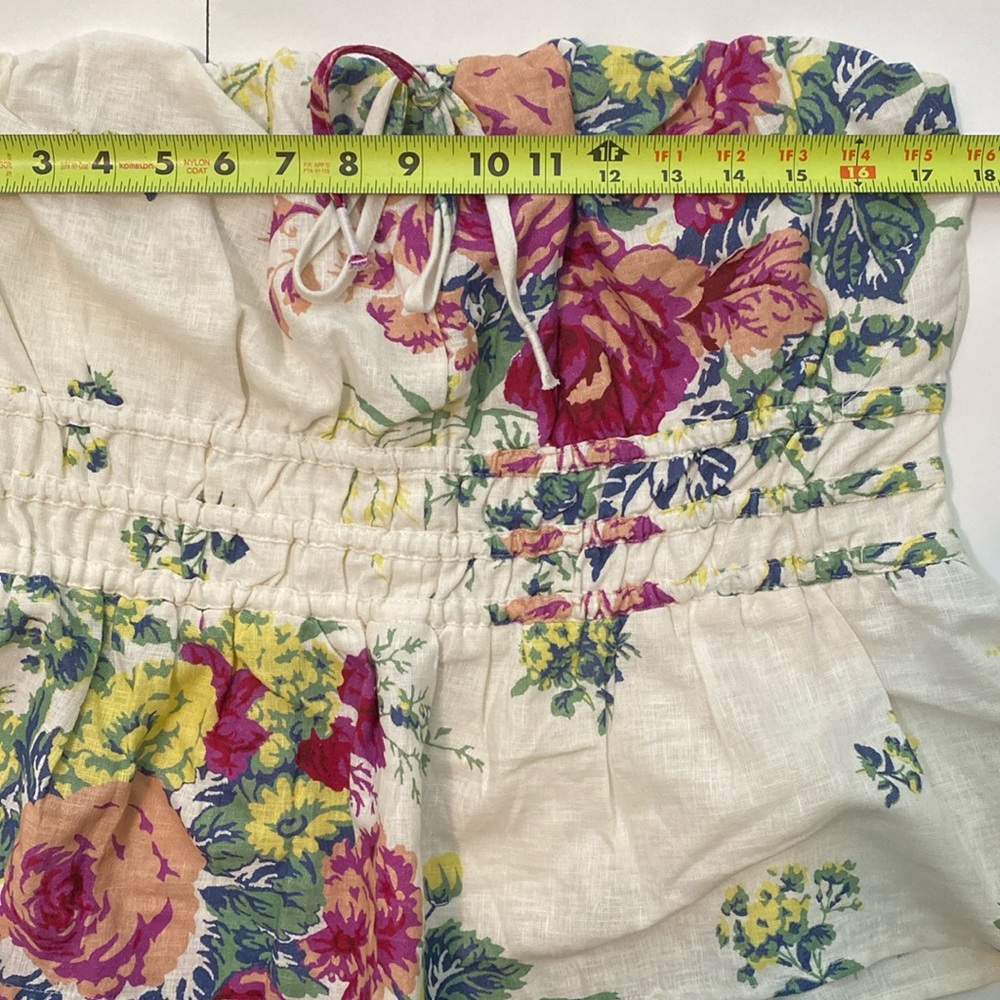 Anthropologie Somerset Strapless Floral Blouse XL - Picture 6 of 8